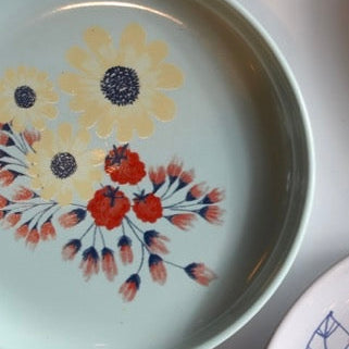 Decorative plate with floral design on a light background