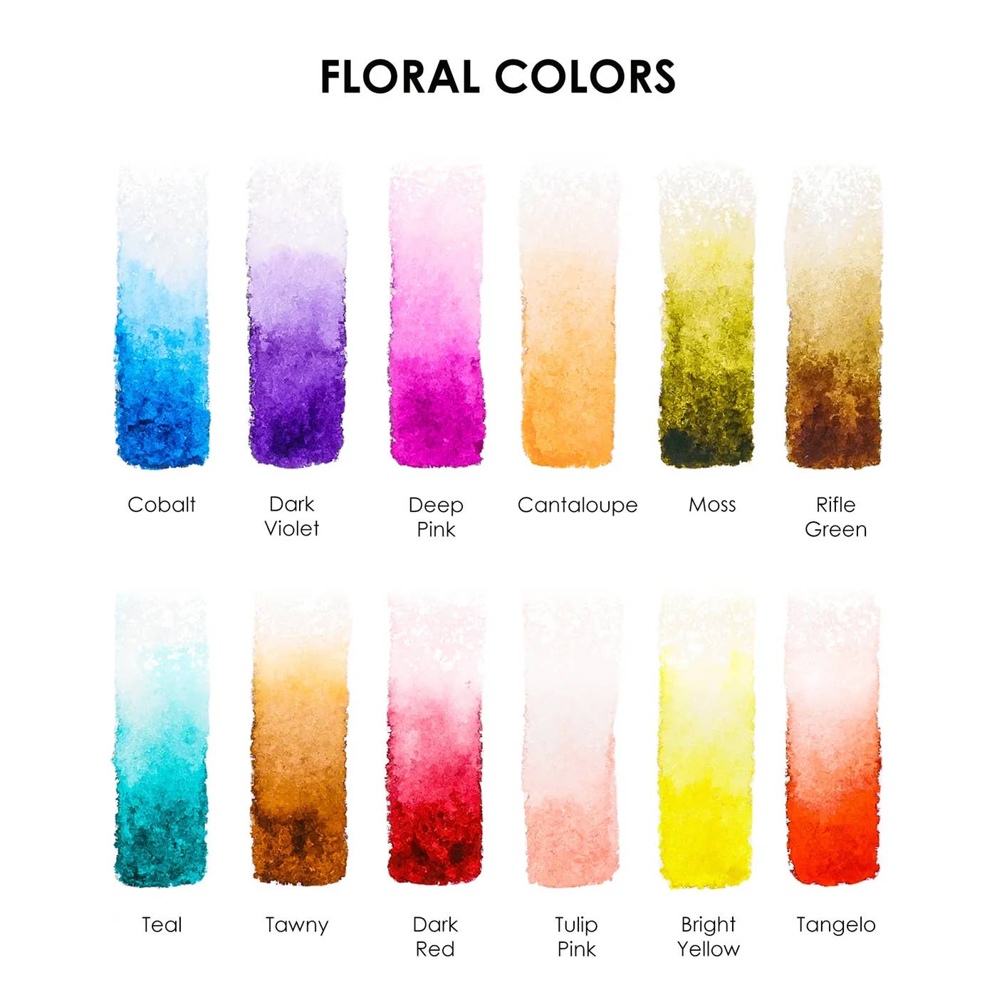 Paint swatch. Grabie florals watercolor set. Portable. Pigmented watercolor.