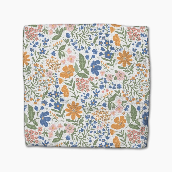 Floral patterned fabric on a white background