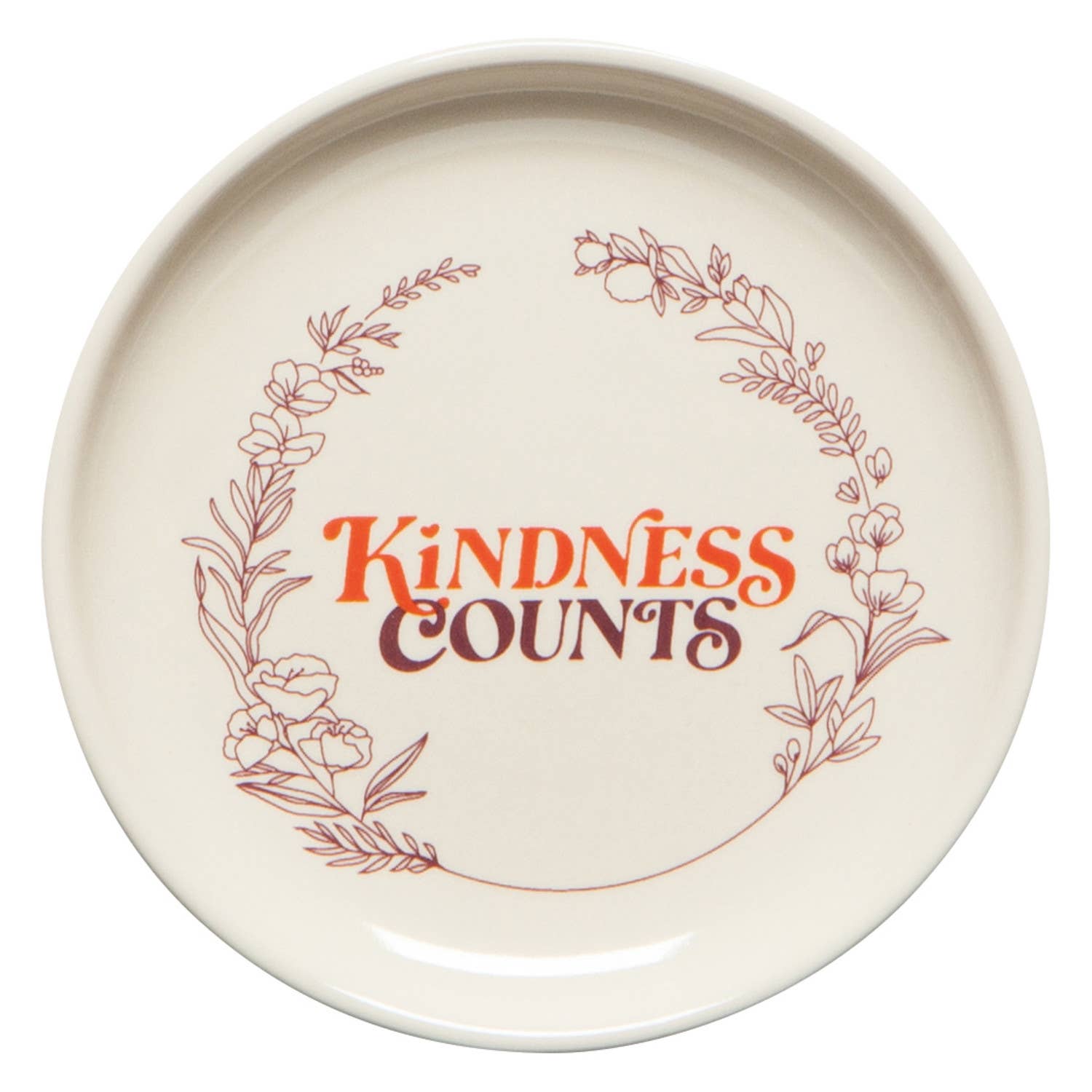 mini trinket trays with Kindness Counts print. Flowers