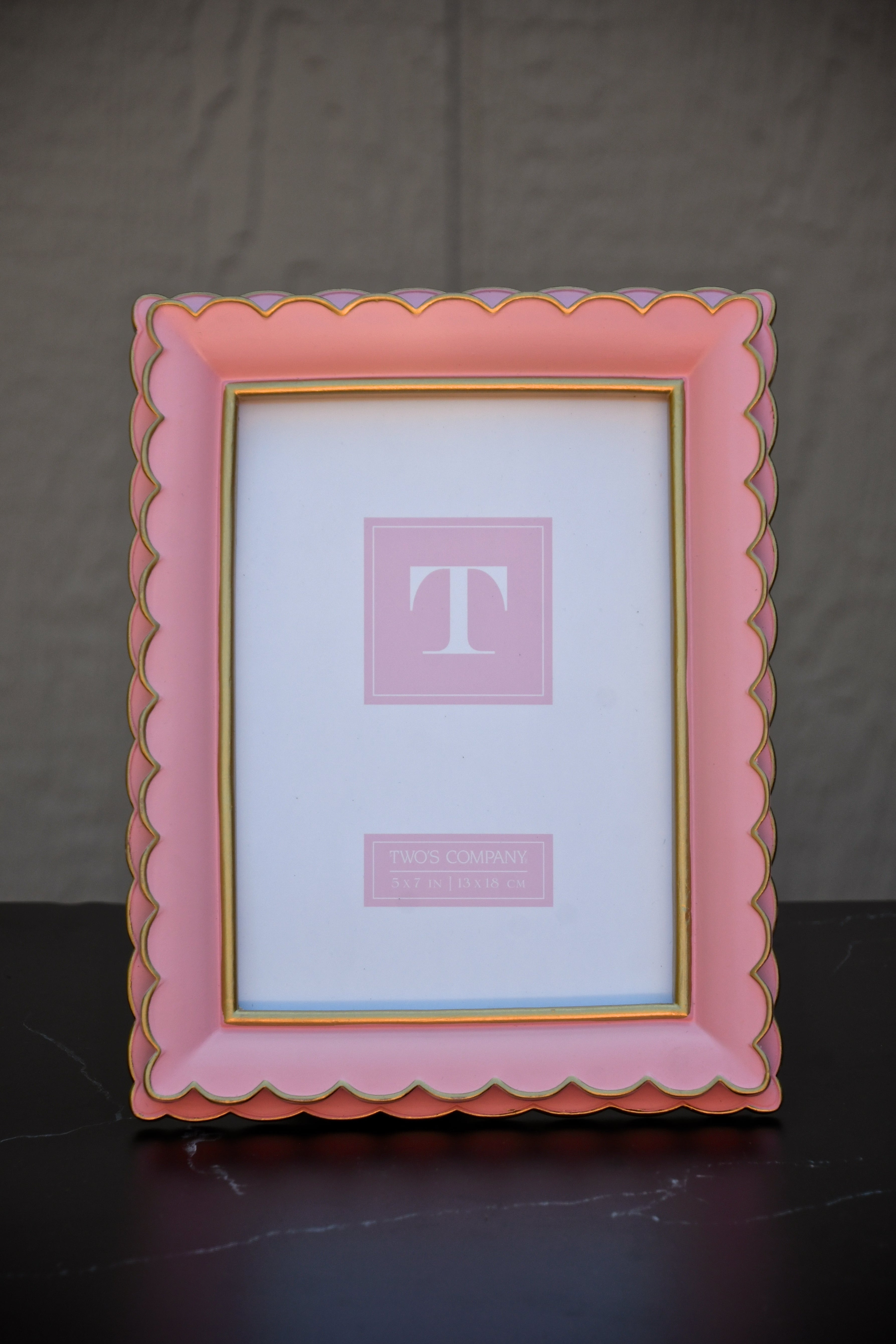 Pink Scalloped Picture Frame Set of 2. 5 x 7 