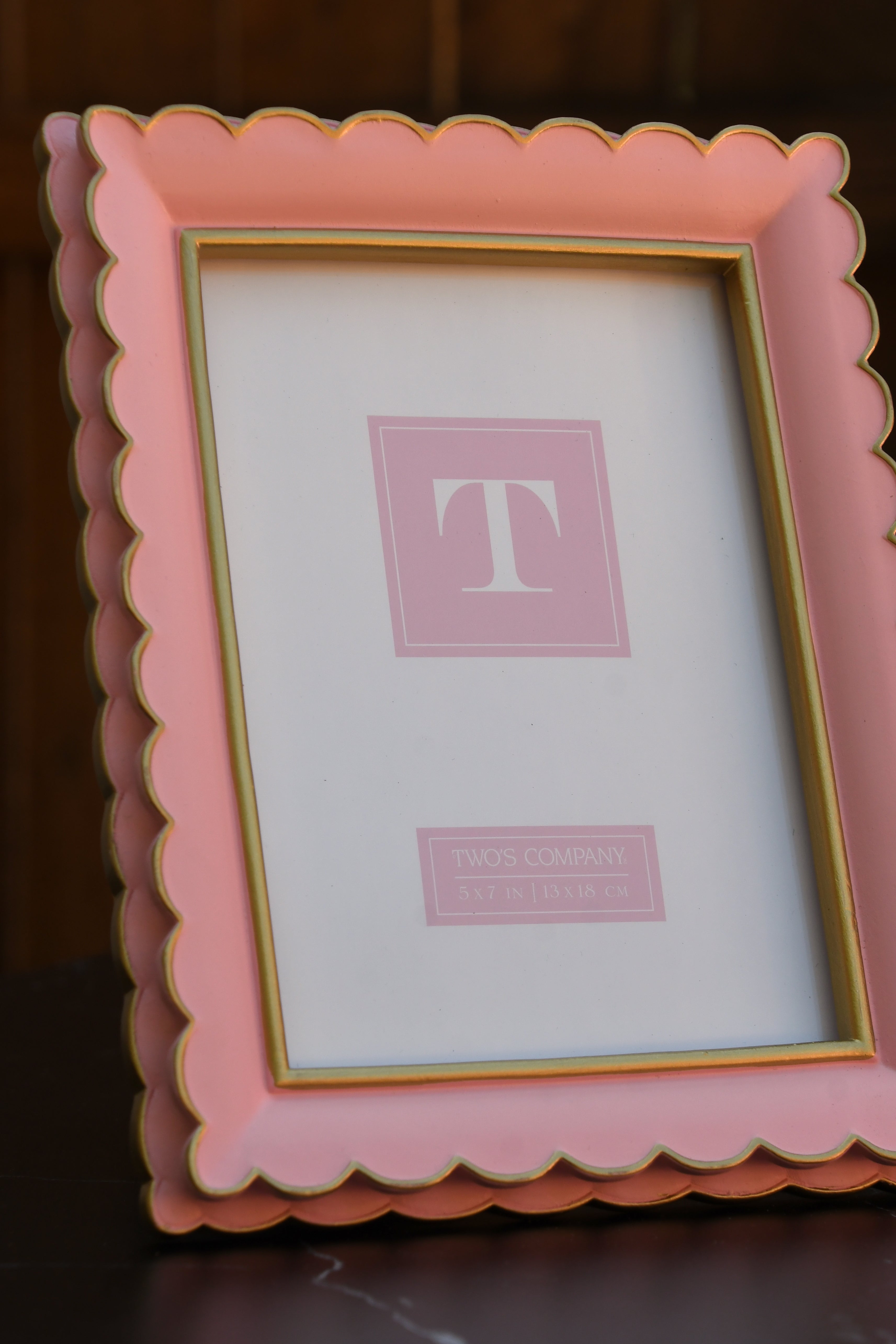 Pink Scalloped Picture Frame Set of 2. 5 x 7 