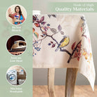 100% cotton bird and branch design tablecloth.